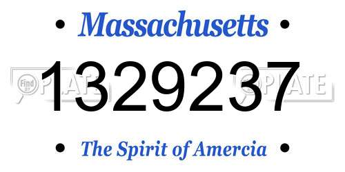1329237 Massachusetts License Plate