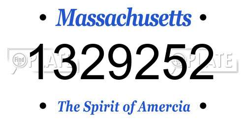 1329252 Massachusetts License Plate