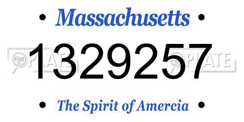 1329257 Massachusetts License Plate
