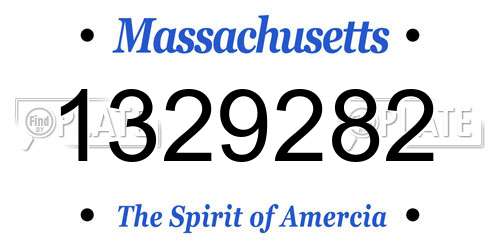 1329282 Massachusetts License Plate