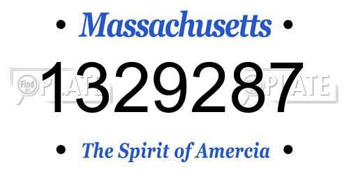 1329287 Massachusetts License Plate
