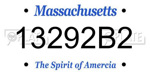 13292B2 Massachusetts License Plate