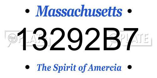 13292B7 Massachusetts License Plate