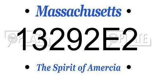 13292E2 Massachusetts License Plate