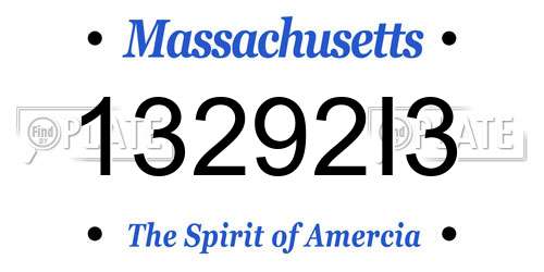13292I3 Massachusetts License Plate
