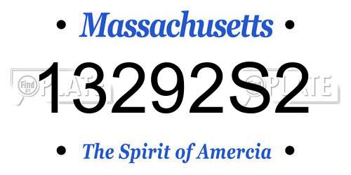 13292S2 Massachusetts License Plate