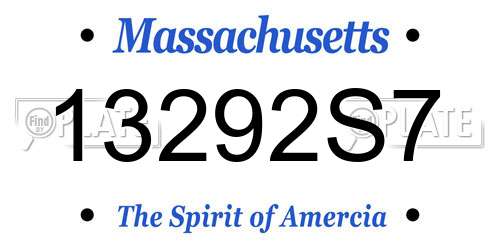 13292S7 Massachusetts License Plate