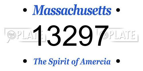 13297 Massachusetts License Plate