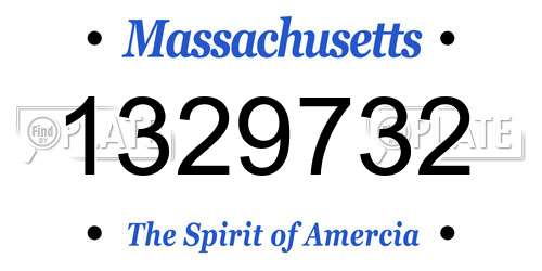 1329732 Massachusetts License Plate