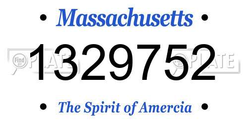 1329752 Massachusetts License Plate