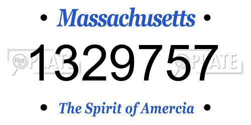 1329757 Massachusetts License Plate