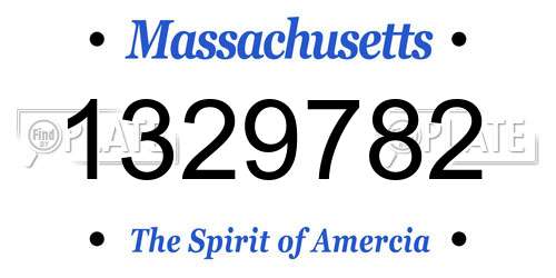 1329782 Massachusetts License Plate