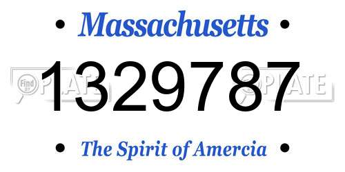 1329787 Massachusetts License Plate