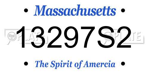 13297S2 Massachusetts License Plate
