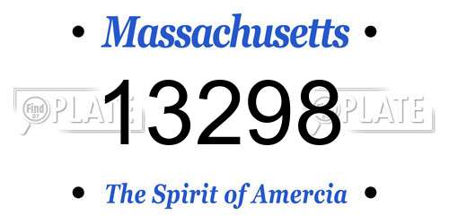 13298 Massachusetts License Plate