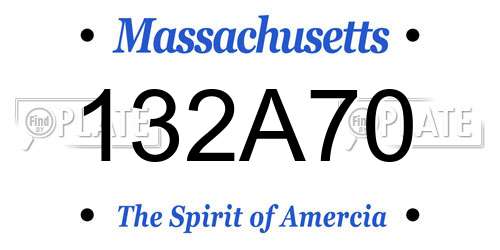 132A70 Massachusetts License Plate