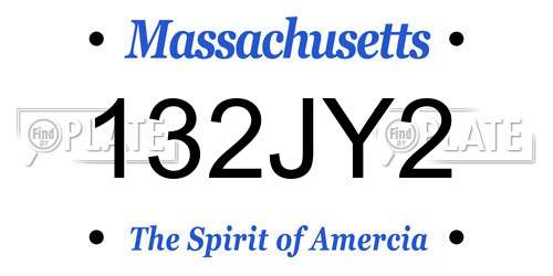 132JY2 Massachusetts License Plate