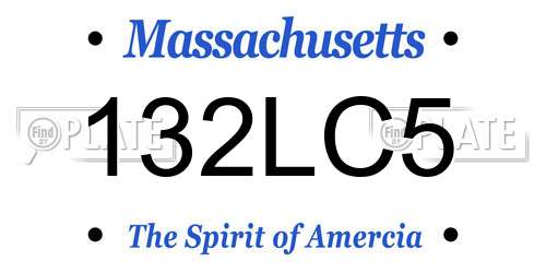 132LC5 Massachusetts License Plate