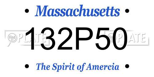 132P50 Massachusetts License Plate