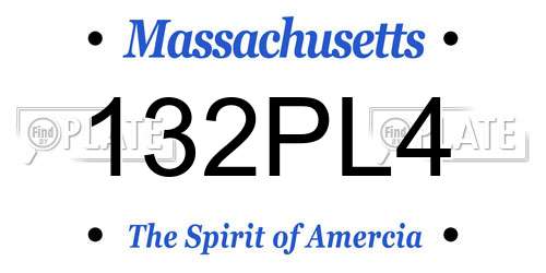132PL4 Massachusetts License Plate