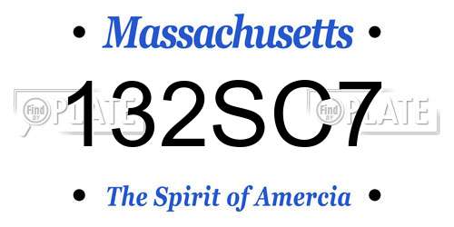 132SC7 Massachusetts License Plate