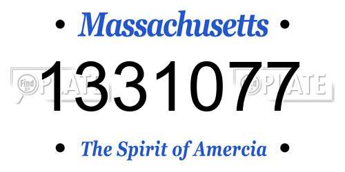1331077 Massachusetts License Plate
