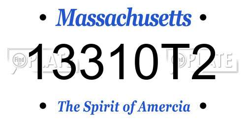 13310T2 Massachusetts License Plate