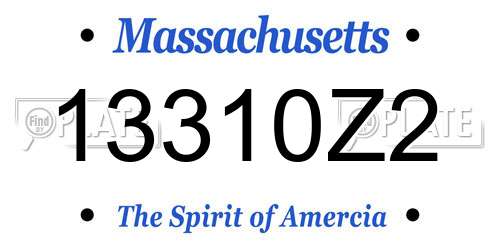13310Z2 Massachusetts License Plate
