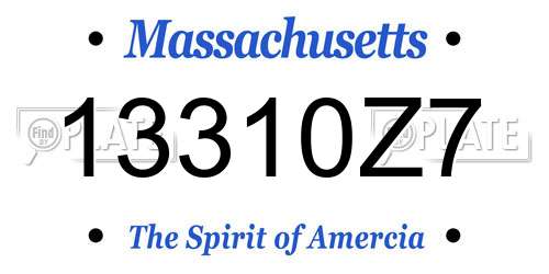 13310Z7 Massachusetts License Plate