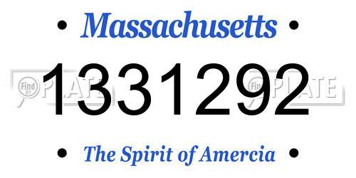1331292 Massachusetts License Plate