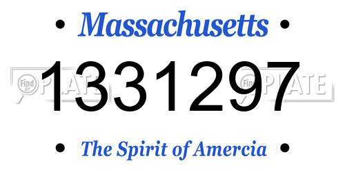 1331297 Massachusetts License Plate