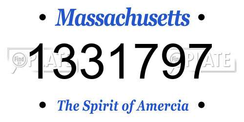 1331797 Massachusetts License Plate