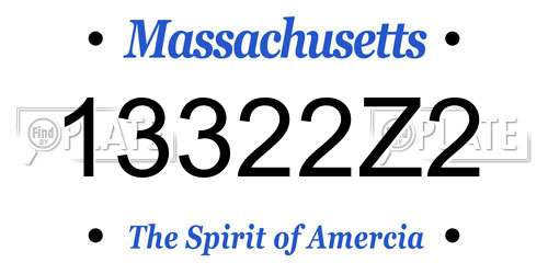 13322Z2 Massachusetts License Plate