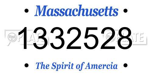 1332528 Massachusetts License Plate