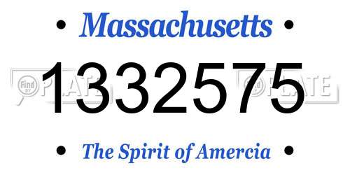 1332575 Massachusetts License Plate