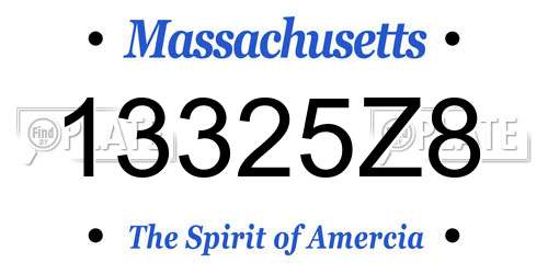 13325Z8 Massachusetts License Plate