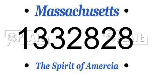 1332828 Massachusetts License Plate