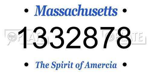 1332878 Massachusetts License Plate
