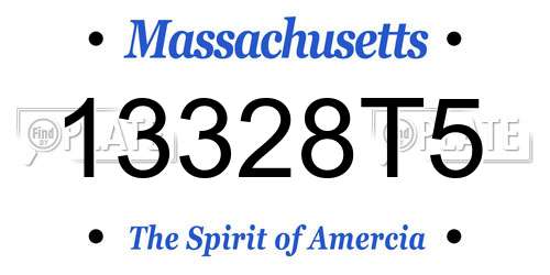 13328T5 Massachusetts License Plate
