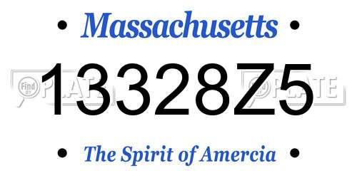 13328Z5 Massachusetts License Plate