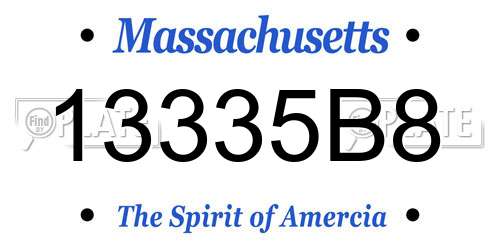 13335B8 Massachusetts License Plate