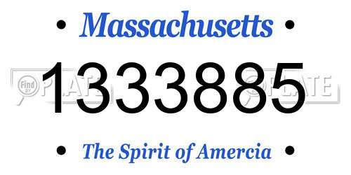 1333885 Massachusetts License Plate