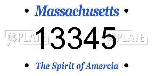 13345 Massachusetts License Plate