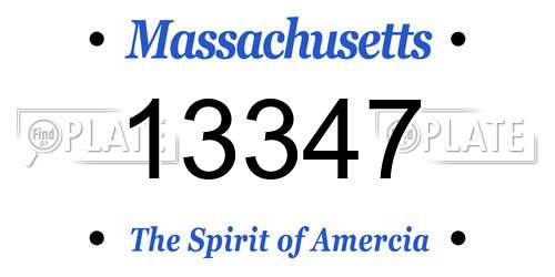 13347 Massachusetts License Plate