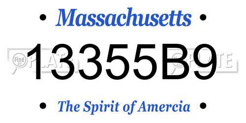 13355B9 Massachusetts License Plate