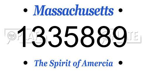 1335889 Massachusetts License Plate