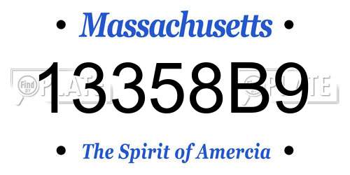13358B9 Massachusetts License Plate