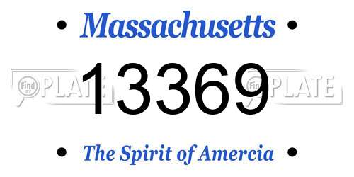 13369 Massachusetts License Plate
