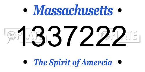 1337222 Massachusetts License Plate