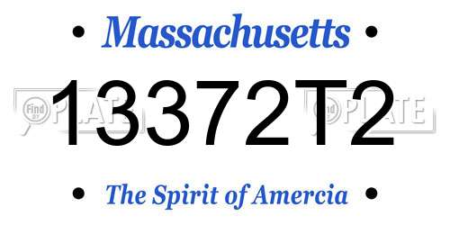 13372T2 Massachusetts License Plate